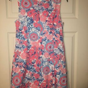 Lilly Pulitzer Florida shift dress Shell Yeah pattern front tie and pockets